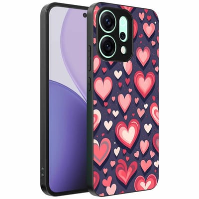 Geschikt voor Oppo Reno 14 Pro Telefoonhoesje met Hartjes Opdruk - TPU Backcover Case With Heart Design - Smartphonica geschikt voor Oppo Reno 14 Pro
