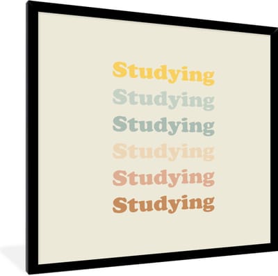 Fotolijst incl. Poster - Studeer - Leren - Quotes - Studenten - Study - 40x40 cm - Posterlijst