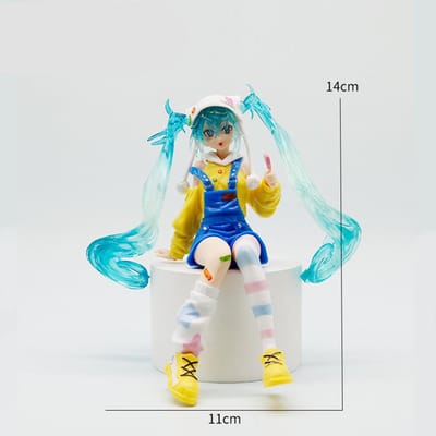 Sucette Anime Hatsune Miku Pyjama Oreilles de Lapin Fait Main Modèle PVC Ornements Périphériques d'Animation Cadeaux d'Anniversaire blue