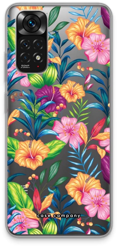 Case Company® - Hoesje geschikt voor Xiaomi Redmi Note 11 hoesje - Tropisch 2 - Soft Cover Telefoonhoesje - Bescherming aan alle Kanten en Schermrand