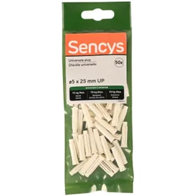 Sencys Universele Plug Nylon - Diam. 5x25mm - 50 Stuks