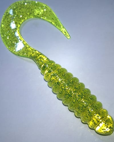 Mann's Twister 90mm - Transparant Geel Fluo, Zilver