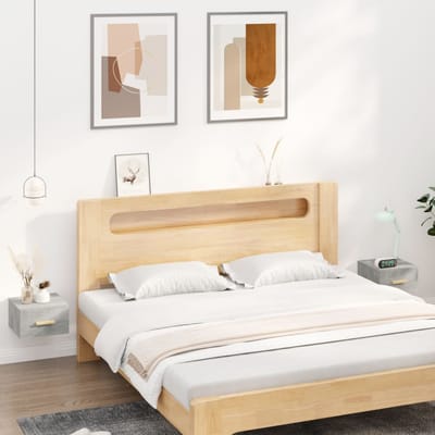 vidaXL - Nachtkastjes - 2 - st - wandgemonteerd - 35x35x20 - cm - betongrijs