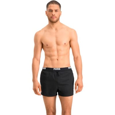 PUMA Swim Logo Short Heren Zwembroek - zwart - Maat L