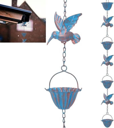 Regenwaterketting - Decoratieve regenketting - Waterafvoer tuin - Duurzaam metaal ontwerp - 2.4 meter lengte - Zwart