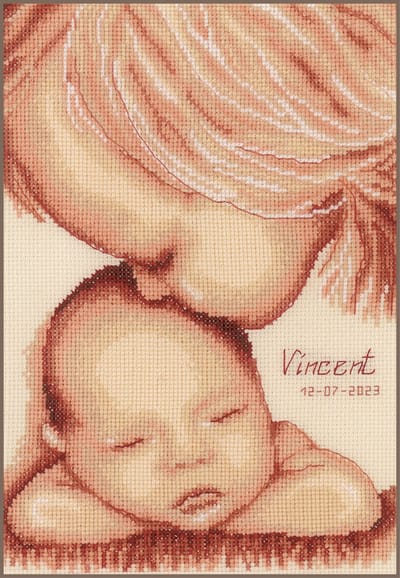 Vervaco - Telpakket kit - Geboorte - Kinderliefde - PN-0202580 - Borduren - Borduurpakket - Borduurpakket geboorte - Borduurpakket volwassenen