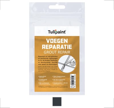 Tulipaint Voegenreparatie (Donkergrijs / Antraciet) - voegen repareren - Voegenvuller - Voegvuller - Gebroken tegelvoegen opvullen - Herstel gescheurde voeg vullen - lekkage voegen vuller - Tegelvoeg reparatie herstellen