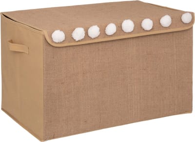 Atmosphera Kids Opbergdoos / opberger met deksel - Jute pompom - 36 x 57