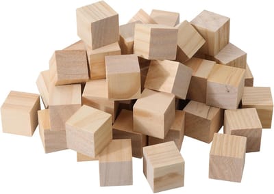 50 Houten Blokjes 3x3 cm - Natuurlijk Speelgoed voor Knutselen en Bouwen