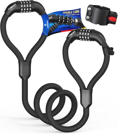 E-scooterslot met 4-cijferige combinatie - Dubbel cijferslot voor e-scooter en fietsen - 105 cm waterdicht kabelslot