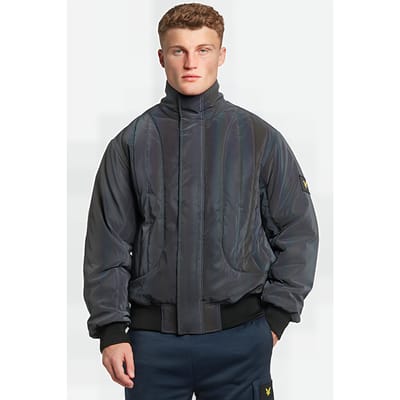 Lyle & Scott Iridescent Padded Bomber Z865 Jet Black Size: S | Bomber Jackets Outlet | Heren | Grijs