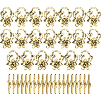 20 Sets Armband Tuimelsluiting Goud Retro Legering Bloemvorm OT Gesp Sieraden Accessoires beige