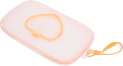 Babydoekjes Houder - Opbergdoos Natte Doekjes - Onderweg Gebruiken - Eenvoudig Openen - 22 x 13.5 cm - Oranje