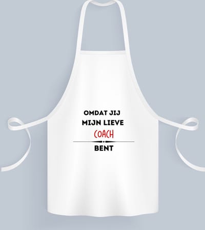 Akyol - omdat jij mijn lieve coach bent Keukenschort - Coach - de liefste coach - sport - verjaardag - cadeautje voor coach - kado - geschenk - 82 bij 71 cm