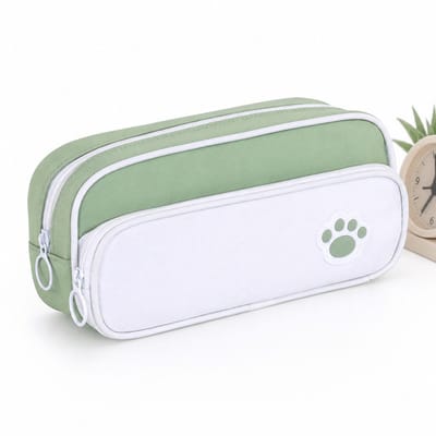 VHV-Dubbellaagse Pennenzak - Stijlvolle Etui voor School en Kantoor - Grote Stationery Organizer met Rits - Minimalistisch Design voor Studenten