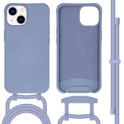imoshion Hoesje - Geschikt voor Apple iPhone 14 - Color Backcover met afneembaar koord - Ash Blue