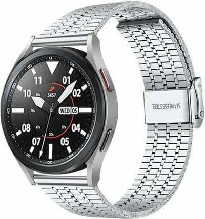 By Qubix - Geschikt voor Garmin bandje - Geschikt voor Garmin Vivomove 3 / HR / Luxe / Sport / Style / Trend - Stalen bandje - Zilver - Smartwatch bandje 20mm