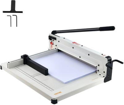 Sello! Papiersnijder – papier – foto – kaarten – gehad stalen mes – liniaalgeleider – papierklem – max snijlengte 43cm – wit