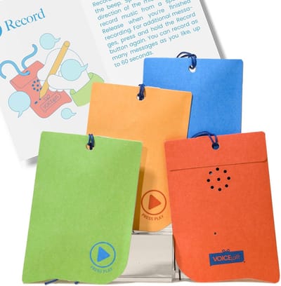 Opneembare Cadeaulabels met Tekst - 60 Seconden Voice Recorder voor Persoonlijke Boodschappen - 4 Stuks