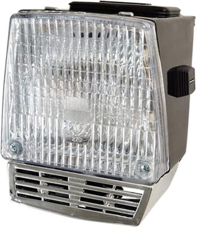 koplamp voor bromfiets mbk 51 lux trapezium zwart nieuw