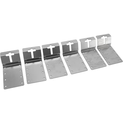 6 STUKS T-paalbeugel 3 inch Heavy Duty koolstofstaal verticale montage T-paal hoekbeugel doel gray