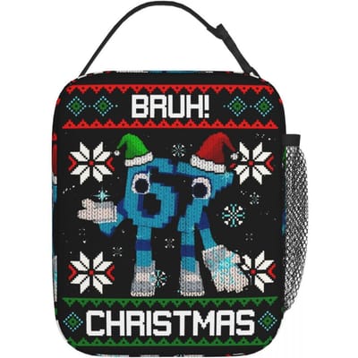 Geïsoleerde Lunchtas Bruh 67 Zes Zeven 6-7 Grappige Brainrot Meme Merchandise Lunchcontainer Koeltas Thermische Lunchbox Voor School One Size