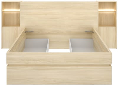 Vente-unique Bedframe hout natuurlijk licht 160 x 200 cm