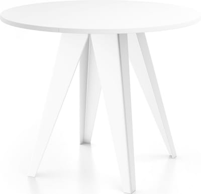 Eettafel Rond - Moderne Tafel Uitschuifbaar - Gezellig Tafelen - Industriële Stijl - 90-130 cm - Wit