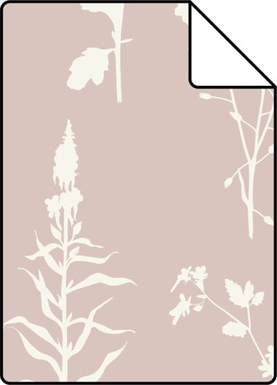 Proefstaal ESTAhome behang veldbloemen zacht roze - 26.5 x 21 cm - 139393-S
