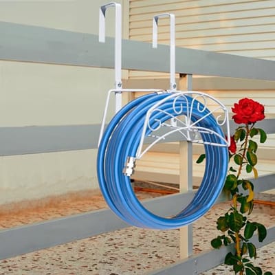 Tuinslanghouder voor Uitbreidbare Slang - Heavy-Duty Wandmontage of Hanger (Wit)