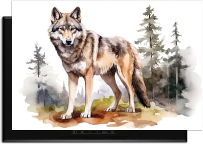 KitchenArt - Wild Wolf - Inductie Beschermer - 78x52 cm - Kookplaat Beschermer - Luxe Afdekplaat Inductieplaat - Anti-slip & Oprolbaar - Beschermmat Inductiekookplaat