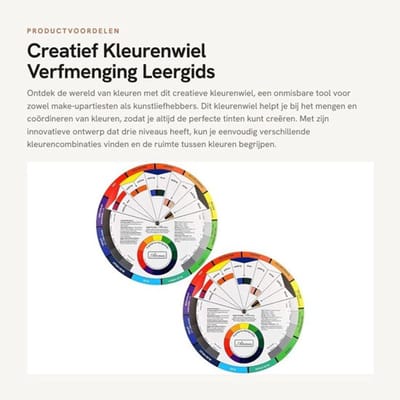Kleurenwiel 2-delig - Verfmenging Leergids - Creatief Hulpmiddel - Kleurcombinaties - 5,5 inch / 14 cm - Drie niveaus voor optimale kleurenmix - Kleurengids