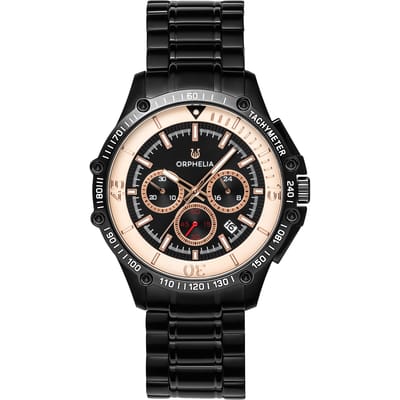 Orphelia Frenetic OR82812 Horloge - Staal - Zwart - Ø 45 mm