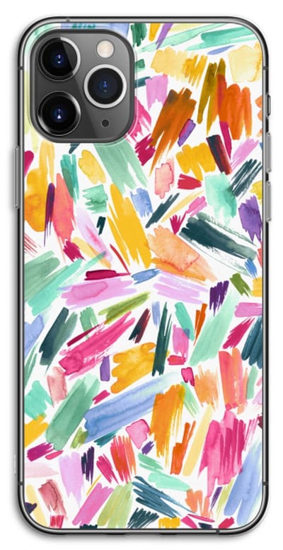 Case Company® - Hoesje geschikt voor iPhone 11 Pro hoesje - Watercolor Brushstrokes - Soft Cover Telefoonhoesje - Bescherming aan alle Kanten en Schermrand