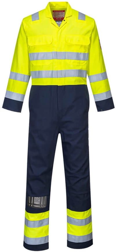 Portwest Bizflame Work Hi-Vis Antistatische Overall BIZ7 - Geel/Marine - XL