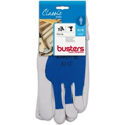 Busters Handschoenen Pick-up Leder Wit/blauw M10