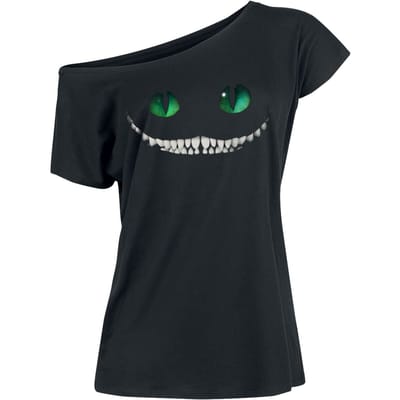 Alice in Wonderland - Disney T-shirt - Cheshire Cat - S tot XXL - voor Vrouwen - zwart