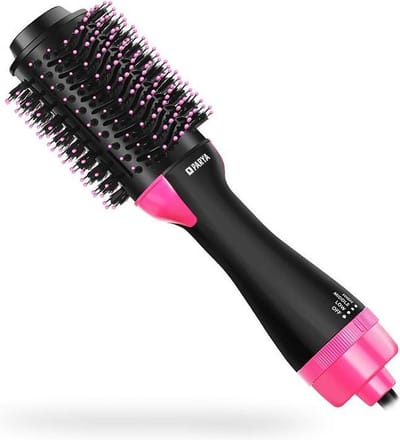 Dutch Wanted - 3-in-1 Fohnborstel - 3 blaasstanden - Volumizer - Fohn - Ronde Haar Droger - Zwart & Paars
