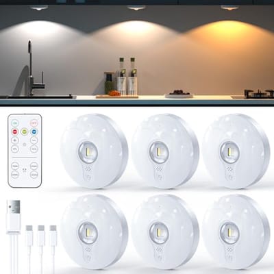 Draadloze USB-oplaadbare LED-spotlamp met accu en afstandsbediening voor onderbouw- en kastverlichting