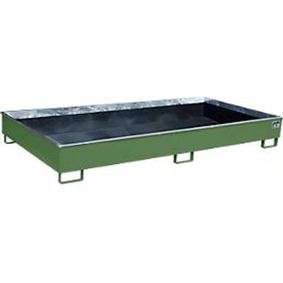 Bauer Etagebak RW 2700-2 PE, met PE inzet, L 2665 x B 1315 x H 305 mm, reseda groen RAL 6011