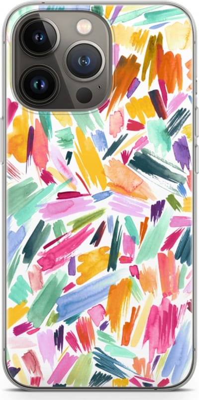 Case Company® - Hoesje geschikt voor iPhone 13 Pro hoesje - Watercolor Brushstrokes - Soft Cover Telefoonhoesje - Bescherming aan alle Kanten en Schermrand