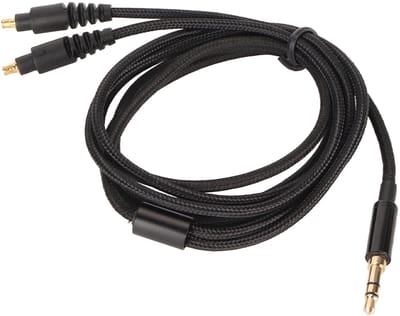 Dailygoods- Audio-upgradekabel Vervangend - 3,9 ft/1,2 m - Vlechtdraad - Zuurstofvrij Koper - Compatibel met ATH-MSR7b/ATH-SR9/ATH-ESW990H - Verbeterde Geluidskwaliteit - Hoofdtelefoonkabel