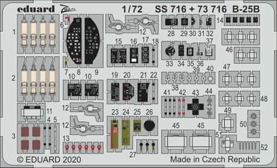 Eduard Modelbouwdecoratie - 73716 Accessoires for B-25B - Photo-etch