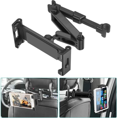 Universele Houder Auto - Voor telefoon en tablet - 5 tot 12.9 inch - Zwart - Voor de kinderen op de achterbank - Tablethouder Hoofdsteun - Auto Accessoires