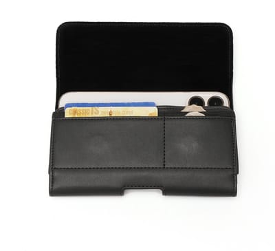Rico Vitello Excellent Broekriemhoesje- -Riemhoesje- Belt case- Universeel telefoon hoesje Geschikt voor Samsung Galaxy , Apple iPhone, Oppo, Huawei, Nokia, Sony ect. t/m 6.7 inch Ruiimte voor Credit card Kleur Zwart