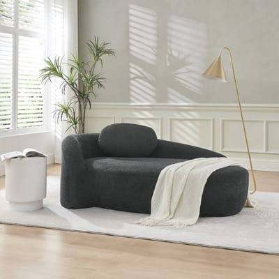 STILVORA Sofa 1-Zits - Compact Design Met Kussen - Voor Woonkamer En Slaapkamer - Teddy Stof - Zwart