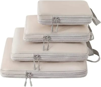 Bovista Koffer Organizer Set - Packing Cubes - Compressie - Travel - Compression - Set - Zwart