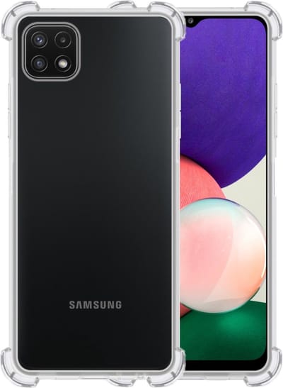 Hoesje - Geschikt voor Samsung Galaxy A22 4G - Sterk & Shockproof - Siliconen Shock Case - Hoes Cover - Telefoonhoes - Transparant