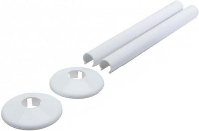 Radiatorpijp hoezen - Pijpkragen set - Centrale verwarming - Eenvoudige installatie - 15 mm x 200 mm - Wit