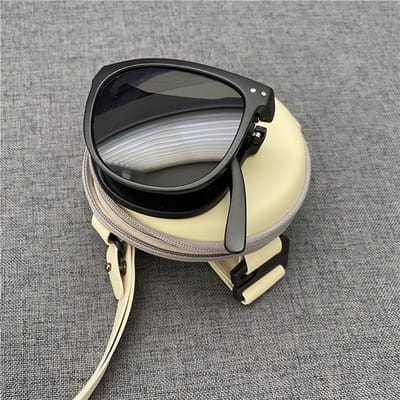 Opvouwbare Air Cushion Zonnebril Dames Nieuwe Zomer UV-Proof Gepolariseerde Zonnebril Heren Modieus Rijden Groot Rond Gezicht gray